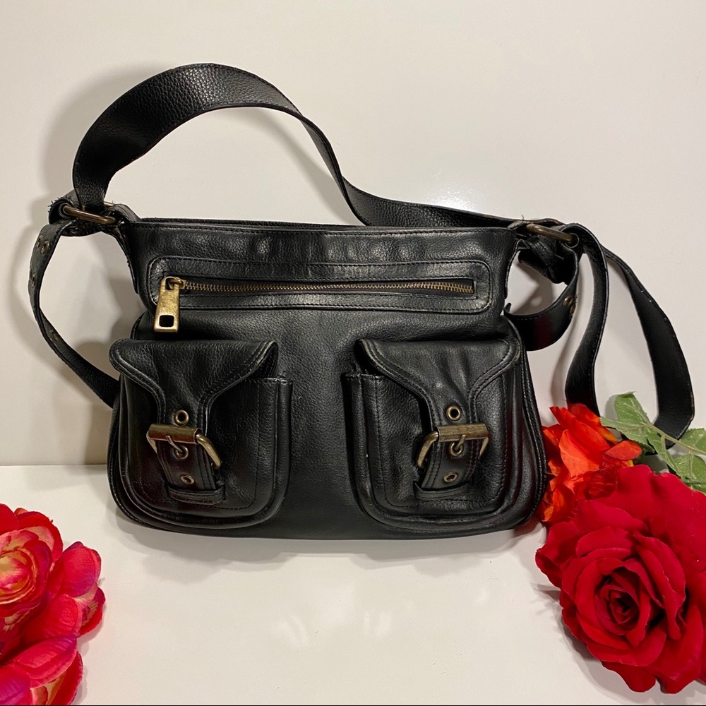Vintage 90s Newport News Leather Shoulder Purse